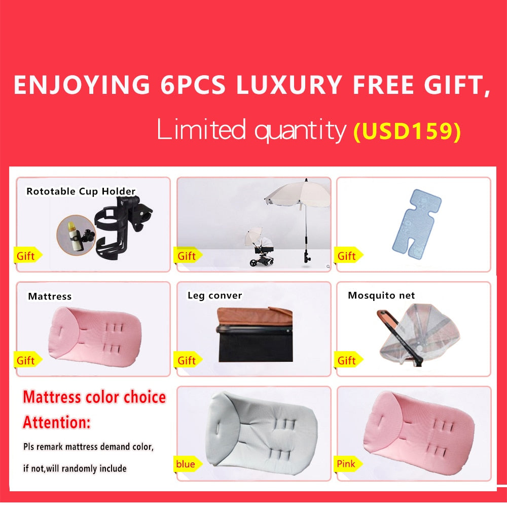 Fast & Free Shipping Aulon PU Leather Baby Stroller 3 in 1 2in1 Carriage New Pram on 2021 suit for New Born to age 3