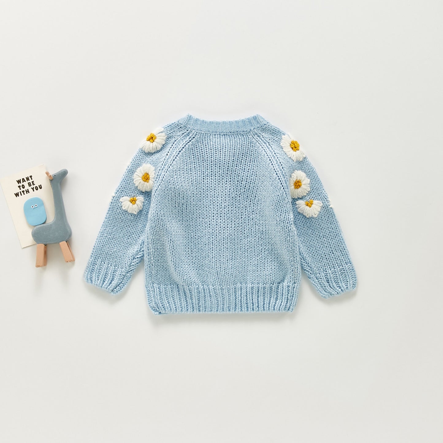 Lioraitiin 0-24M Newborn Infant Baby Girl Casual Cute Sweaters Long Sleeve O-Neck Floral Printed Knitting Top 2Colors