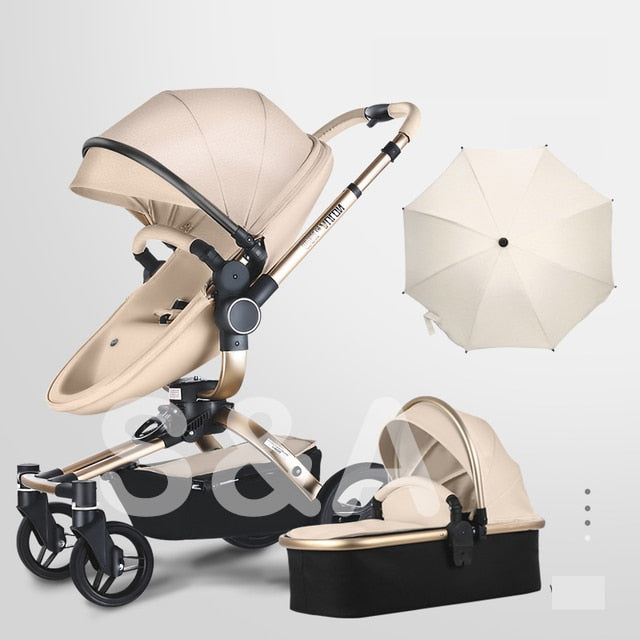 Fast & Free Shipping Aulon Baby Stroller 3 in 1 Free Duty High land-scape Pram Fashion Carriage on used for New Born to age 4