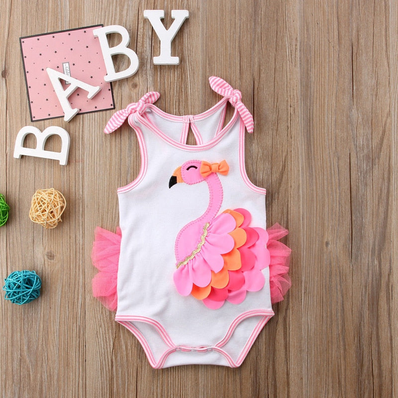 Flamingo Bow Romper