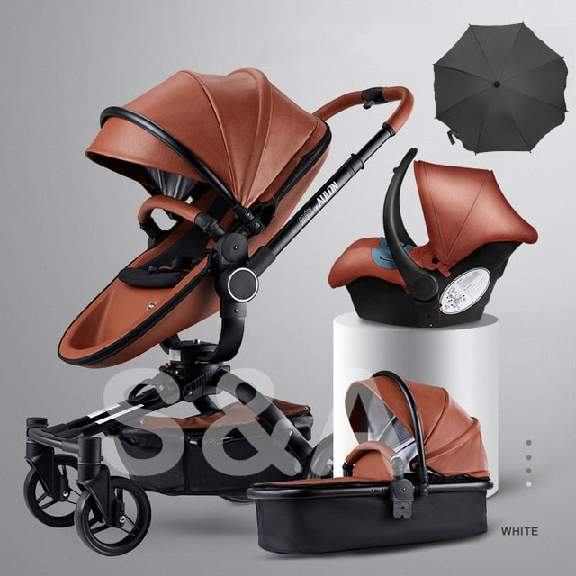 Fast & Free Shipping Aulon Baby Stroller 3 in 1 Free Duty High land-scape Pram Fashion Carriage on used for New Born to age 4