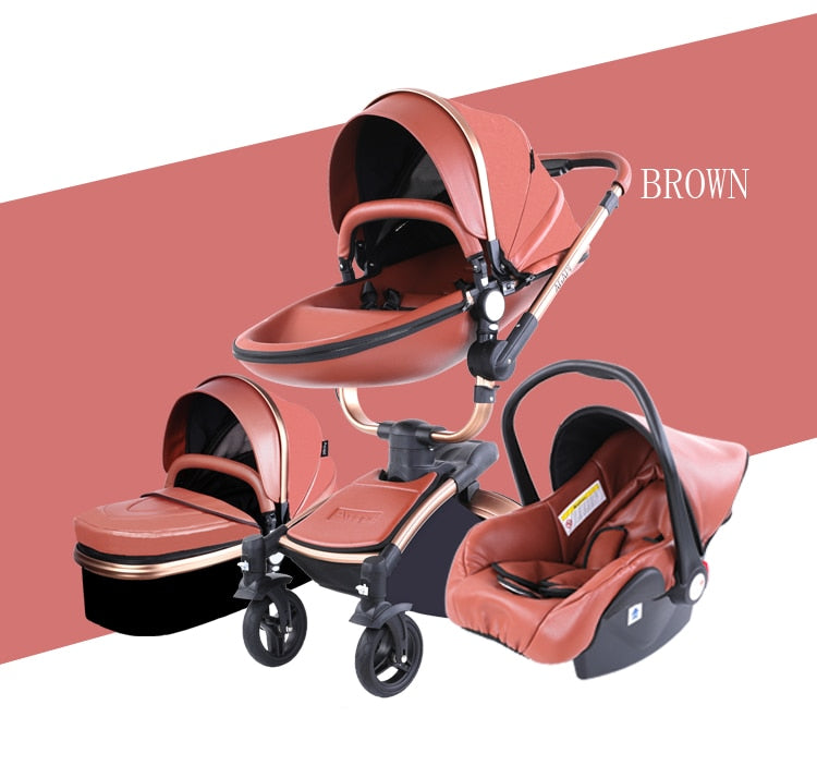 Fast & Free Shipping Aulon Baby Stroller 3 in 1 Free Duty High land-scape Pram Fashion Carriage on used for New Born to age 4