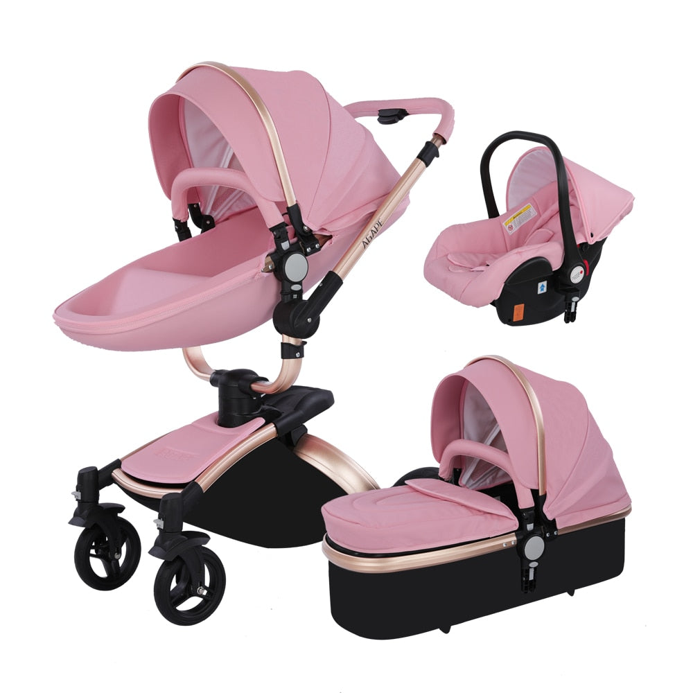 Fast & Free Shipping Aulon Baby Stroller 3 in 1 Free Duty High land-scape Pram Fashion Carriage on used for New Born to age 4