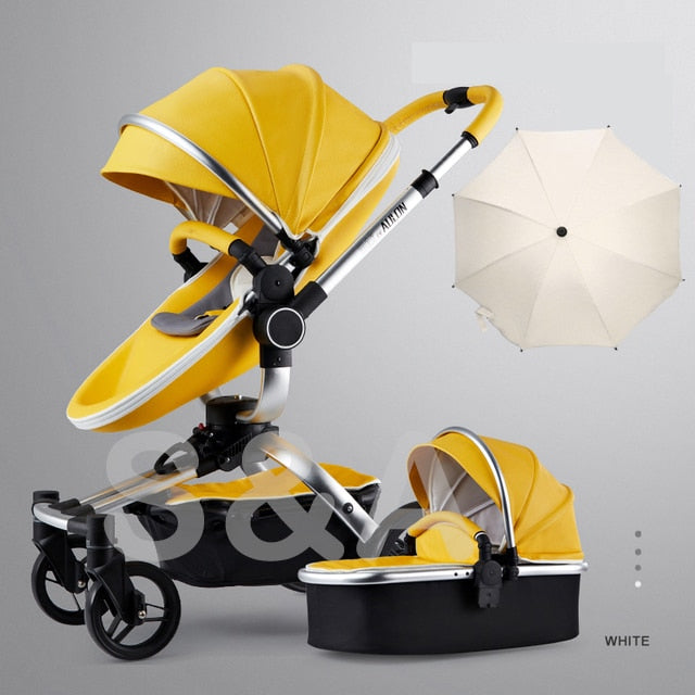 Fast &amp; Free Shipping Aulon PU Leather Baby Stroller 3 in 1 2in1 Carriage New Pram on 2021 suit for New Born to age 3