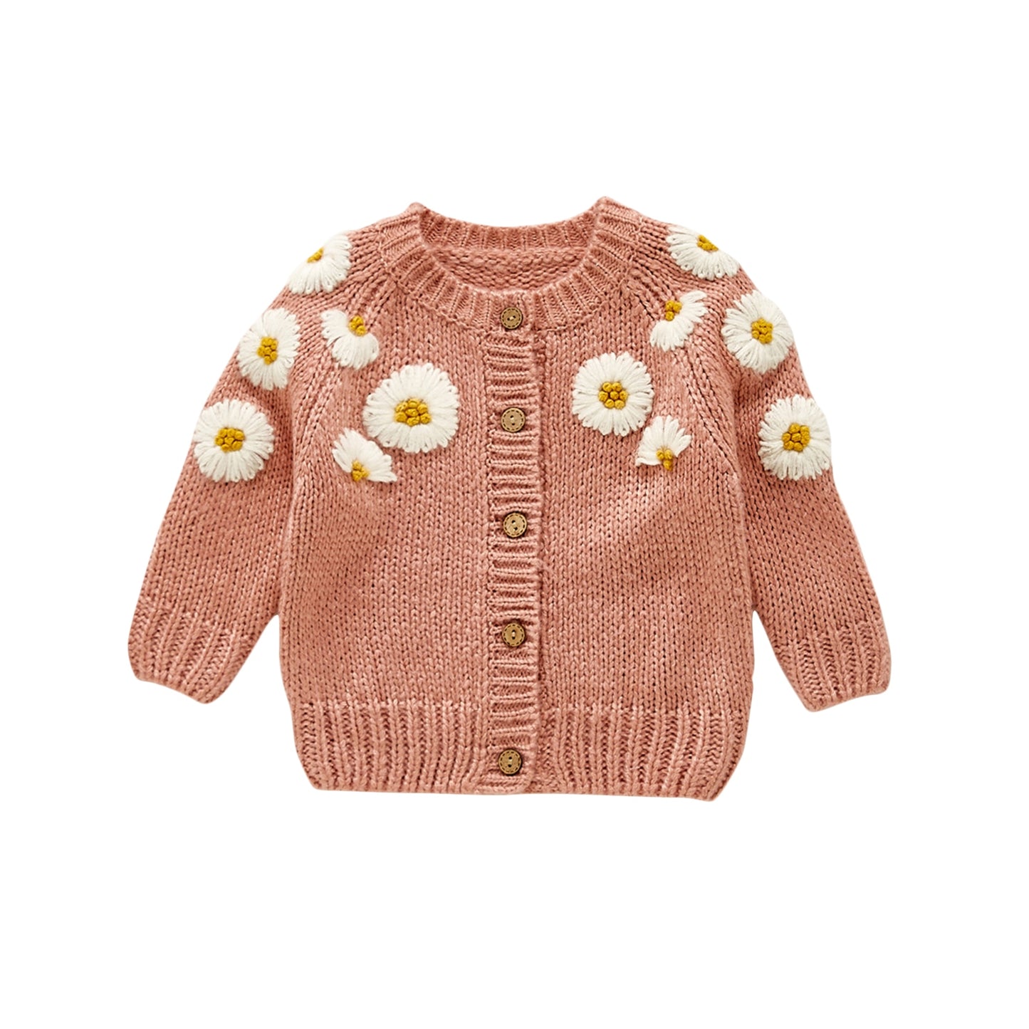 Lioraitiin 0-24M Newborn Infant Baby Girl Casual Cute Sweaters Long Sleeve O-Neck Floral Printed Knitting Top 2Colors